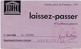 UNESCO pass to the Tenth General Conference.